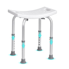 Shower Chair, Adjustable Height Shower Stool with Built-in Handles, Shower Seat for Inside Shower or Tub, Non-Slip Bench Bathtub Stool Seat for Elderly Disabled Handicap, 158.8 kg Capacity