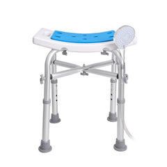 Shower Chair, Adjustable Height Shower Stool with Crossbar Support, Shower Seat for Inside Shower or Tub, Non-Slip Bench Bathtub Stool Seat for Elderly Disabled Handicap, 226.8 kg Capacity