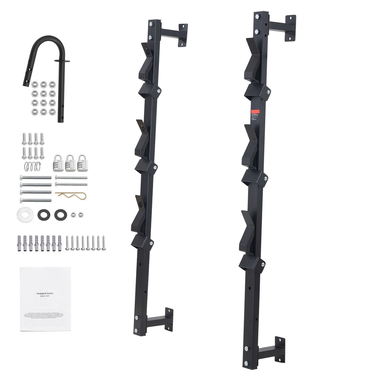3-Place Weeder Trimmer Rack Holder for Open Landscape Trailer Lockable