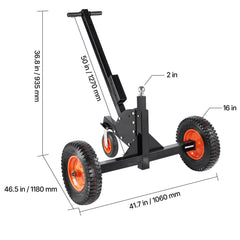Trailer Dolly, 1500lbs Tongue Weight Capacity, 2 in 1 Trailer Mover with 2 in Ball, 16 in Pneumatic Tires and Universal Wheel, Portable Tow Dolly for Moving Car RV Trailer