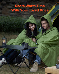 Camping Blanket 2 m x 1.5 m Wearable Warm Stadium Blanket Army Green