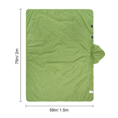 Camping Blanket 2 m x 1.5 m Wearable Warm Stadium Blanket Army Green