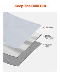Camping Blanket 2 m x 1.5 m Wearable Warm Stadium Blanket Light Grey.