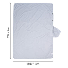 Camping Blanket 2 m x 1.5 m Wearable Warm Stadium Blanket Light Grey.