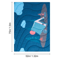 Camping Blanket 1.9 m x 1.32 m Wearable Warm Stadium Blanket Outdoor