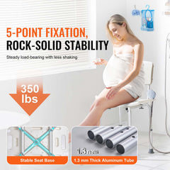 Shower Chair, Shower Seat with Back, Adjustable Height Shower Stool, Shower Chair for Inside Shower Bathtub, Non-slip Bathroom Bench Bath Chair for Elderly Disabled Handicap, 158.8 kg Capacity