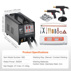 Spot Welder Dent Puller 3KW Stud Welder Dent Repair Kit with 2 Welding Gun