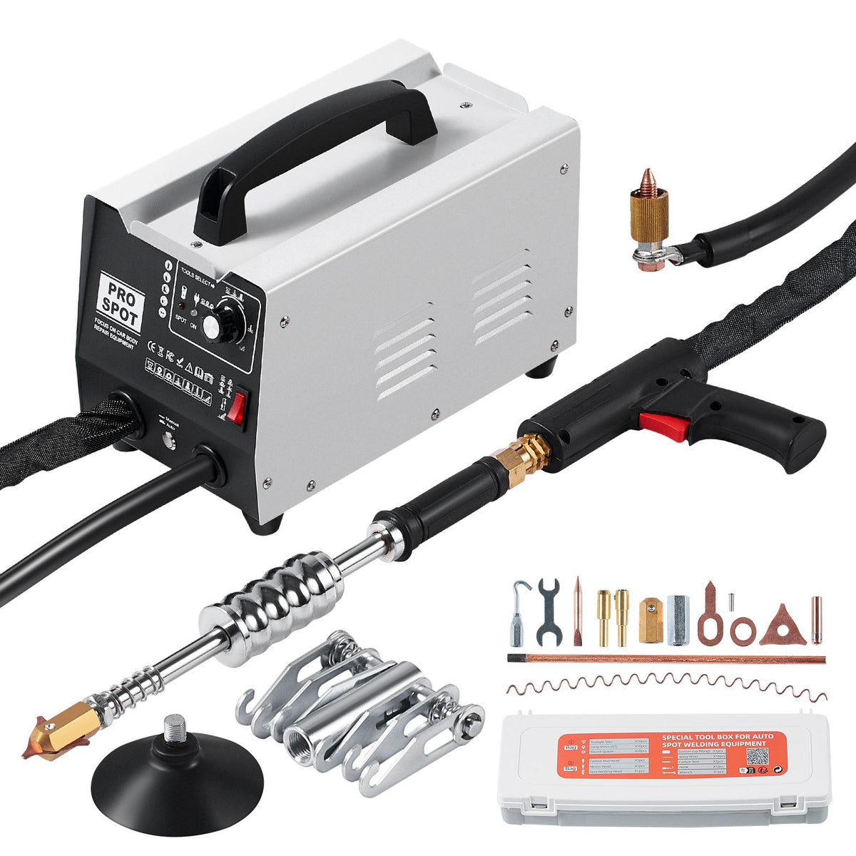 Stud Welder Dent Repair Kit, 1.8KW Spot Welder Dent Puller with Auto/Manual Welding & 7 Versatile Modes, Auto Body Spot Welding Dent Puller Machine for Car, Truck Dent Repair