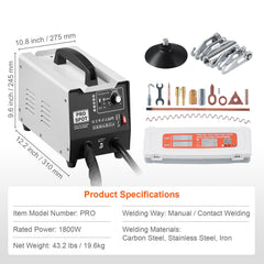 Stud Welder Dent Repair Kit, 1.8KW Spot Welder Dent Puller with Auto/Manual Welding & 7 Versatile Modes, Auto Body Spot Welding Dent Puller Machine for Car, Truck Dent Repair
