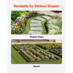 Metal Landscape Edging, 8 Packs 72 in Rust-Resistant Aluminum Alloy Landscape Edging, Bendable Garden Edging Border, Heavy Duty Lawn Edging Fence for Flower Bed Yard Pathway