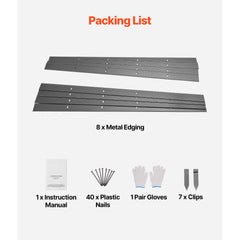 Metal Landscape Edging, 8 Packs 72 in Rust-Resistant Aluminum Alloy Landscape Edging, Bendable Garden Edging Border, Heavy Duty Lawn Edging Fence for Flower Bed Yard Pathway