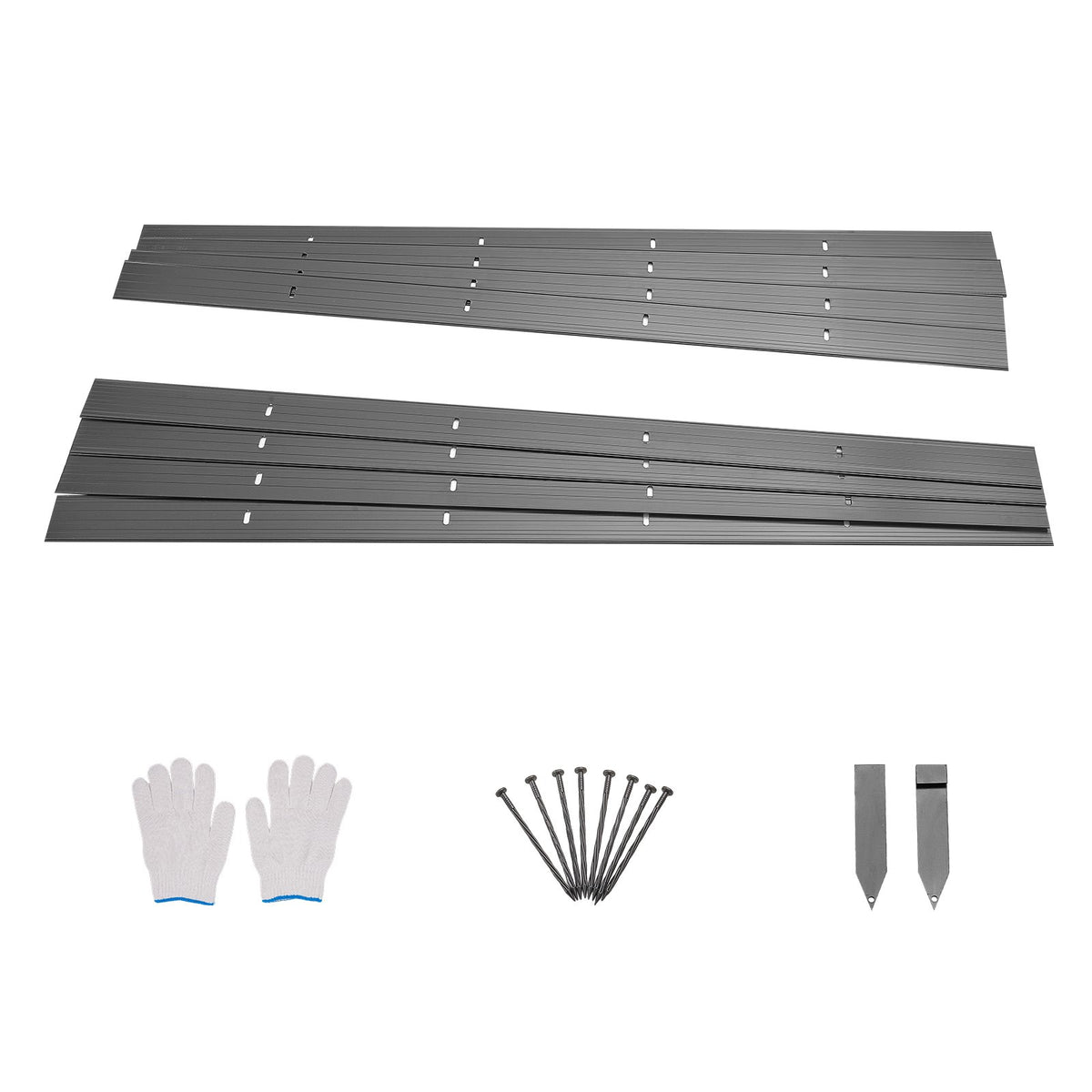 Metal Landscape Edging, 8 Packs 72 in Rust-Resistant Aluminum Alloy Landscape Edging, Bendable Garden Edging Border, Heavy Duty Lawn Edging Fence for Flower Bed Yard Pathway