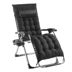 Zero Gravity Chair, 26 inch Zero Gravity Recliner Lounge Chair for Indoor and Outdoor, Adjustable Anti Gravity Chair with Cushion, Headrest, Footrest, and Cupholder, 500 lbs, Black