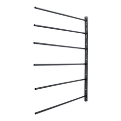 Wall Mounted Saddle Rack, 30.9 x 29.9 x 5.5 in, Swing Out Saddle Holder, Six Tiers Horse Saddle Stand, Space Saving Horse Pad and Blanket Rack for Tack Room Organization Trailer Accessories