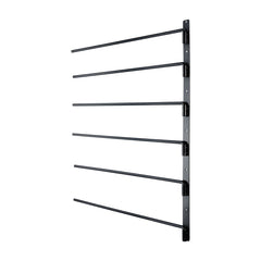 Wall Mounted Saddle Rack, 30.9 x 29.9 x 5.5 in, Swing Out Saddle Holder, Six Tiers Horse Saddle Stand, Space Saving Horse Pad and Blanket Rack for Tack Room Organization Trailer Accessories