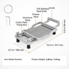 Cheese Cutter with Wire, 0.2" Ultra-Thin Cheeser Butter Cutting Blade, Detachable Cheese Slicer Wire, Aluminum Alloy Commercial Cheese Slicer with 316 Stainless Steel Knife Wire, Kitchen Cooking