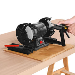 Multi-Grind Sharpening System, Vari-Grind Pro Sharpening Jig Kit for 6" & 8" Bench Grinders – with Platform, Long Support Arm & Fingernail Gouge Jig, for Chisels, Woodturning, Plane Irons
