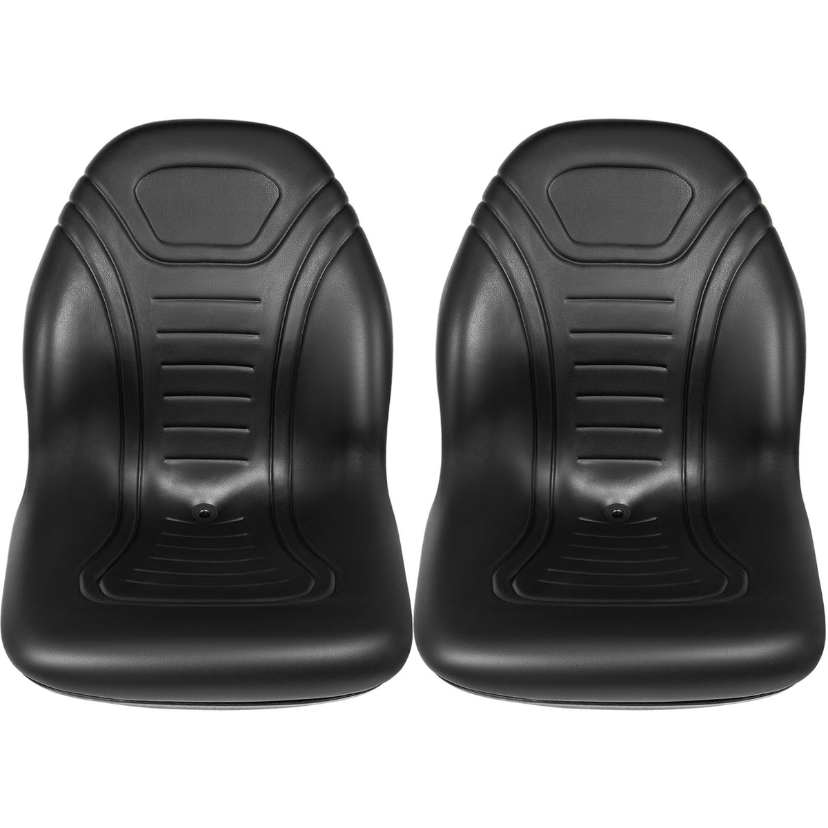 Tractor Seat High Back Mower Seat Black Vinyl Forklift Drain Hole Pair