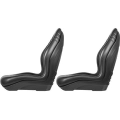 Tractor Seat High Back Mower Seat Black Vinyl Forklift Drain Hole Pair