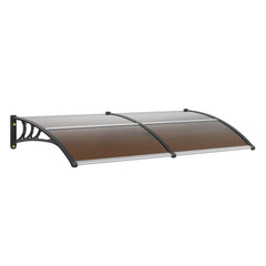 Window Door Awning Canopy 965 x 1987 mm, UPF 50+ Polycarbonate Entry Door Outdoor Window Awning Exterior, Front Door Overhang Awning for Sun Shutter, UV, Rain, Snow Protection, Hollow Sheet