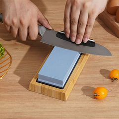 Whetstone Knife Sharpening Kit, 2 Dual-Sided Grit Whetstones 400/1000 3000/8000, 10PCS Knife Sharpener Kit with 3 Non-Slip Bases, Angle & Honing Guide, Flattening Stone for All Knives, Scissors