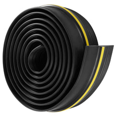 Garage Door Threshold Seal Strip, 12 FT Universal Garage Door Floor Seal Strip with Adhesive, Garage Door Bottom Weatherproof Strip, Upgraded Thick PVC DIY Weather Stripping Replacement, Black