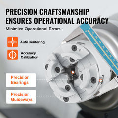 KP96 Lathe Chuck, 4-Jaw 96 mm Diameter, Metal Lathe Chuck Turning Machine Accessories, Self-centering Tool, for Lathe, Precision Machining, Grinding Machines, Milling Machines