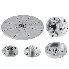 KP965 Lathe Chuck, 4-Jaw 96 mm Diameter, Metal Lathe Chuck Turning Machine Accessories with 5 Sets of Jaws, Self-centering Tool, for Precision Machining, Grinding Machines, Milling Machines