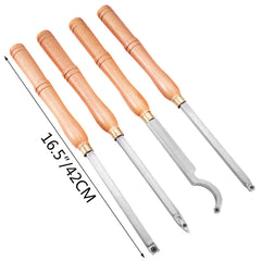 Wood Turning Tools for Lathe 4 PCS Set, Carbide Lathe Tools with Diamond Shape, Round, Square Cutters, Turning Lathe Chisels with Comfortable Grip Handles Lathe Tools for Craft DIY Hobbyists