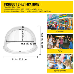 Candy Machine Bubble Shield 20.5 Inch Clear Plastic Cotton Candy Cover for Commercial Candy Maker Machine