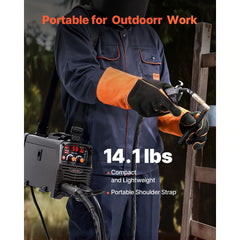 MIG Welder, 130Amp Synergic Mig Welding Machine, 3-in-1 Flux Core MIG/Stick/Lift TIG Multi-Process Welder Machine, Portable Mig Welder with IGBT Inverter Technology & Digital Display Screen