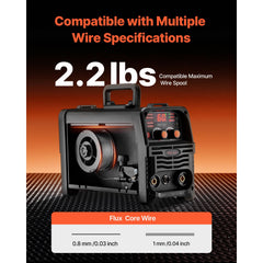 MIG Welder, 130Amp Synergic Mig Welding Machine, 3-in-1 Flux Core MIG/Stick/Lift TIG Multi-Process Welder Machine, Portable Mig Welder with IGBT Inverter Technology & Digital Display Screen