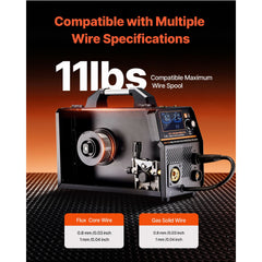 MIG Welder, 160A Synergic Mig Welding Machine, 4-in-1 Gas MIG/Flux Core MIG/Stick/Lift TIG Multi-Process Welder Machine with IGBT Inverter Technology and LCD Screen Display