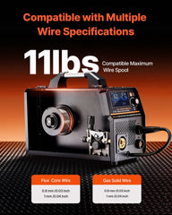 MIG Welder, 160A Synergic Mig Welding Machine, 4-in-1 Gas MIG/Flux Core MIG/Stick/Lift TIG Multi-Process Welder Machine with IGBT Inverter Technology and LCD Screen Display