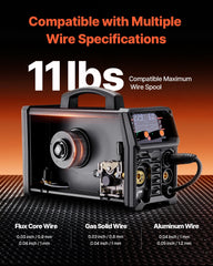 Pro MIG Welder, 250Amp Pluse Mig Welding Machine, 5-in-1 Synergic Welder Machine MIG Pluse/Gas MIG/Flux Core MIG/Stick/Lift TIG with IGBT Inverter Technology and LCD Screen Display