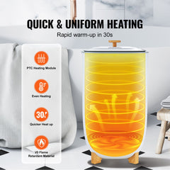 35L Large Towel Warmer Bucket with LED Screen Drying Fuction & Timer White