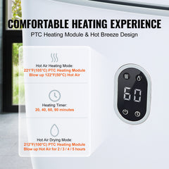 35L Large Towel Warmer Bucket with LED Screen Drying Fuction & Timer White