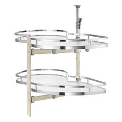 Swing Left Blind Corner Cabinet, Pull Out Organizer for 36 inch Width Blind Cabinet, 2 Tier Height Adjustable Swing Tray, Soft Close Kitchen Cloud Blind Organizer, Left Open