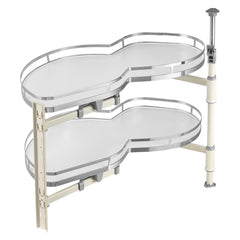 Swing Left Blind Corner Cabinet, Pull Out Organizer for 36 inch Width Blind Cabinet, 2 Tier Height Adjustable Swing Tray, Soft Close Kitchen Cloud Blind Organizer, Left Open