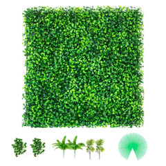 Artificial Boxwood Panels, 20 PCS 20\"x20\" Boxwood Hedge Wall Panels, PE Artificial Grass Backdrop Wall 1.6\", Privacy Hedge Screen for Decoration of Outdoor, Indoor, Garden, Fence, and Backyar