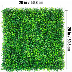 Artificial Boxwood Panels, 20 PCS 20\"x20\" Boxwood Hedge Wall Panels, PE Artificial Grass Backdrop Wall 1.6\", Privacy Hedge Screen for Decoration of Outdoor, Indoor, Garden, Fence, and Backyar