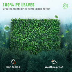 Artificial Boxwood Panel UV 12pcs Boxwood Hedge Wall Panels Artificial Grass Backdrop Wall 20X20" 4cm Green Grass Wall Fake Hedge for Decor Privacy Fence Indoor Outdoor Garden Backyard