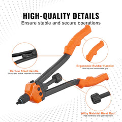 Rivet Nut Tool, 16” Rivnut Tool Kit with 13PCS Metric and SAE Mandrels, 186PCS Rivet Nuts, M3, M4, 10-24, M5, M6, 1/4-20, 8-32, 5/16-18, M8, 3/8-16, M10, M12, 1/2-13, With Carrying Case