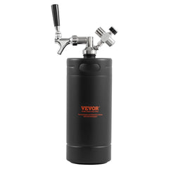 VEVOR Beer Growler Tap System, 4L Mini Keg, 304 Stainless Steel Pressurized Beer Growler, Keg Growler with Pressure Display, CO2 Regulator Faucet, Leak-Proof Ring For Draft, Homebrew, Craft Beer