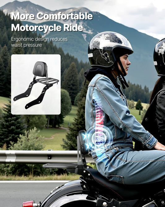 Motorcycle Backrest Sissy Bar with Luggage Rack for Honda Rebel 2017-2022