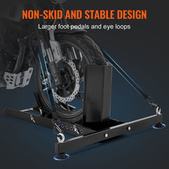 Motorcycle Wheel Chock Upright, 816.5 kg Capacity, Heavy-duty Steel Motorcycle Front Wheel Stand with 6 Adjustable Holes, For 381-558.8 mm Off-Road Motorcycles, Standard Motorcycles