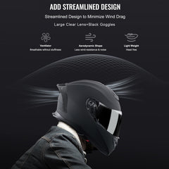 Full Face Motorcycle Helmet Motocross Helmet with Bluetooth Slot