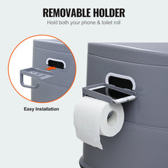 Portable Toilet for Camping, Porta Potty with 5L Detachable Inner Bucket & Removable Paper Holder, Commode with Dual Lids, Travel Toilet for Adults Kids Outdoor Camping Car Long Road Trips