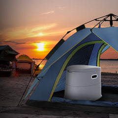 Portable Toilet for Camping, Porta Potty with 5L Detachable Inner Bucket & Removable Paper Holder, Commode with Dual Lids, Travel Toilet for Adults Kids Outdoor Camping Car Long Road Trips