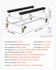 Watercraft PWC Dolly Boat 454 kg Capacity Jet Ski Stand Storage Cart